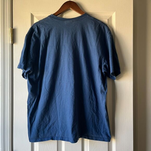 Vintage Nike T-Shirt Blue & Yellow Embroidered Swoosh Logo | 2000s XXL - Picture 4 of 4